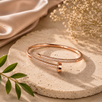 Rose Gold Crystal Nail Bracelet
