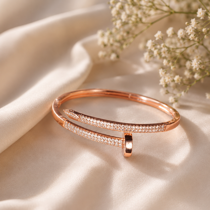 Rose Gold Crystal Nail Bracelet