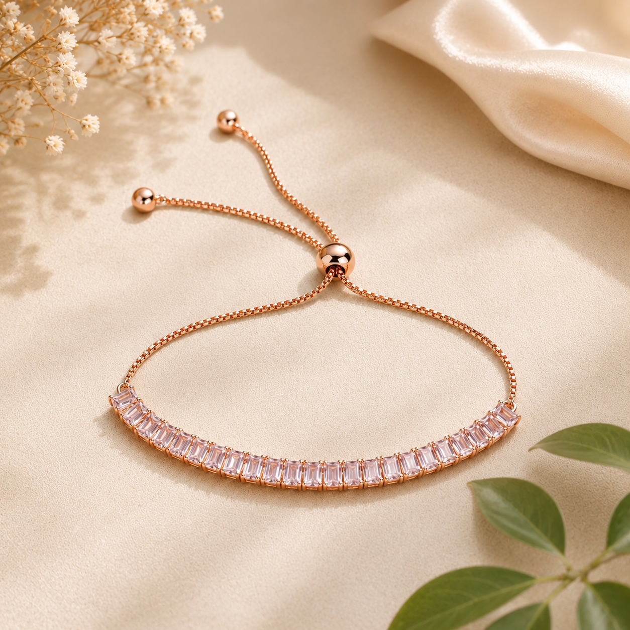 Rose Gold Baguette Bracelet